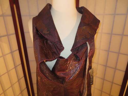 2B RYCH brocade paisely floral irridescent portrait collar shirt top M NWT $235 Best Clothing Deals